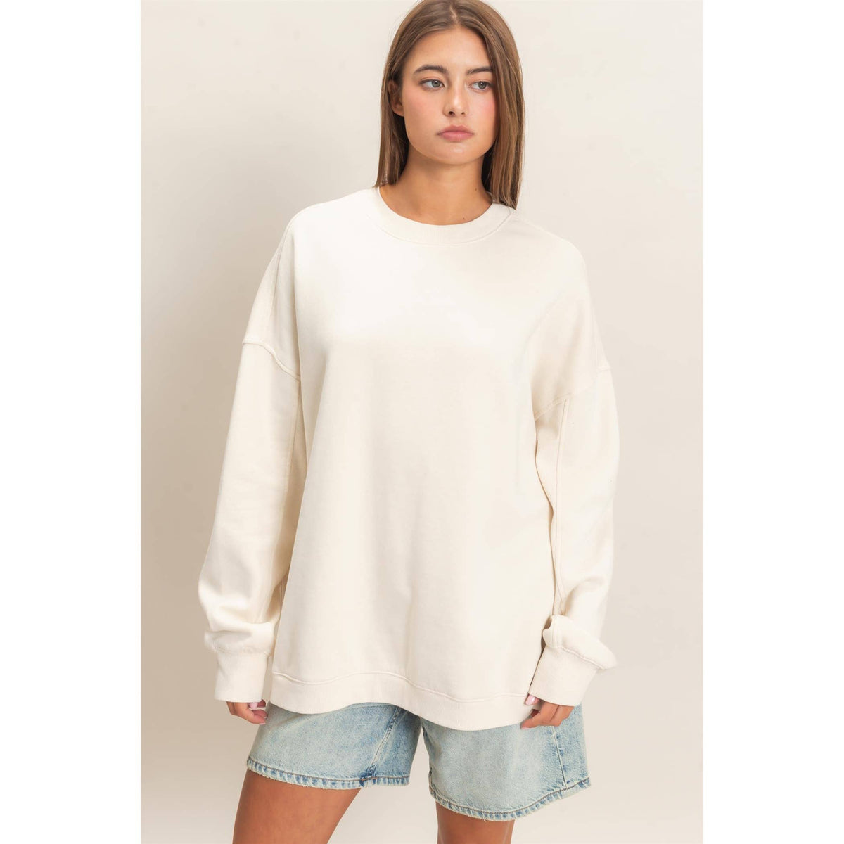 The Everyday Cozy Crewneck - Soft Ivory