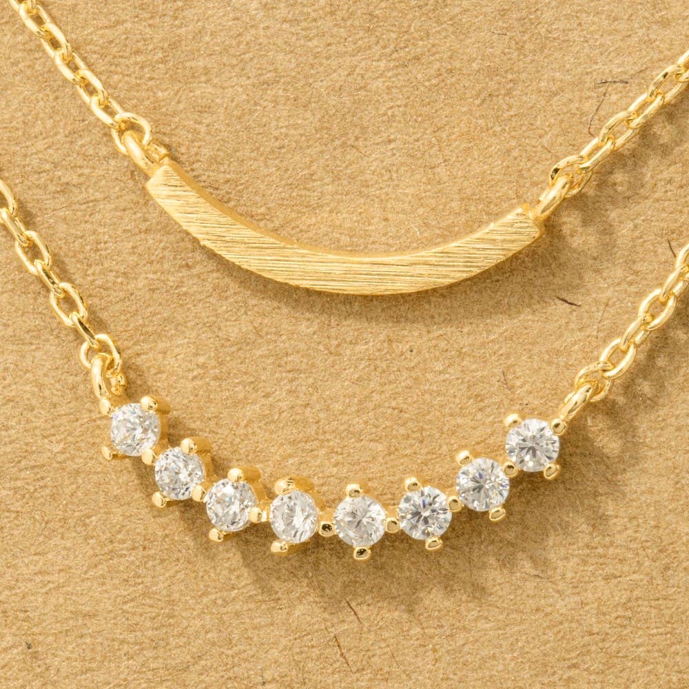 Rhinestone Curved Bar