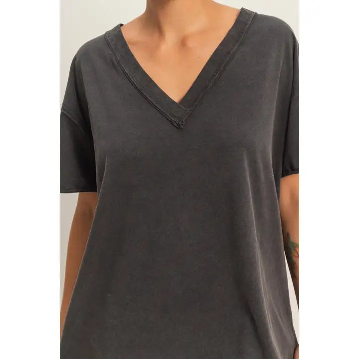 Washed V-Neck