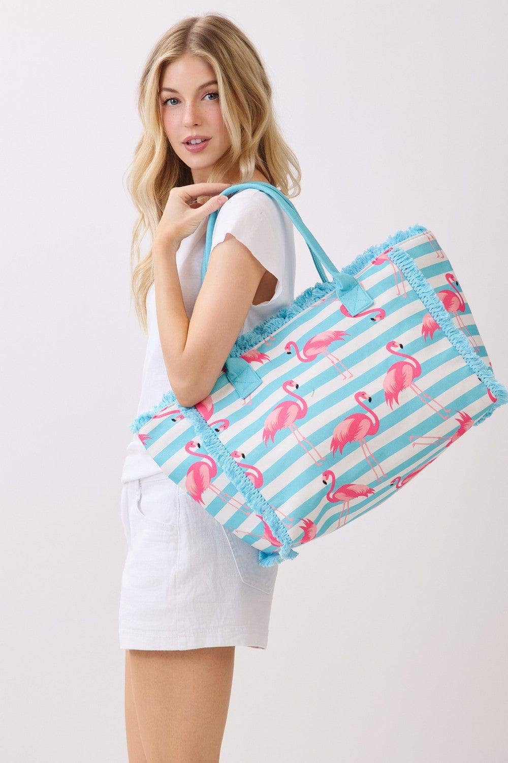 Flamingo Fringe Tote