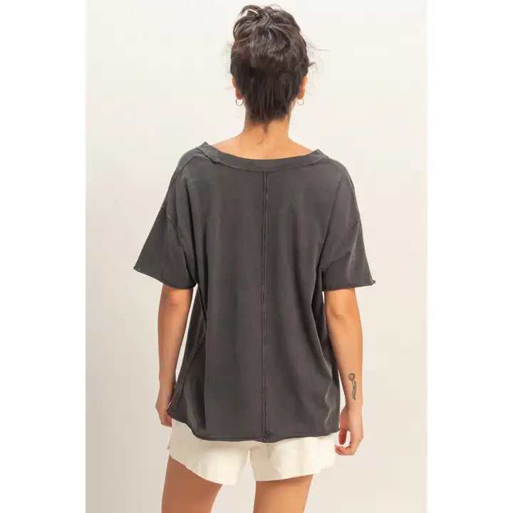 Washed V-Neck