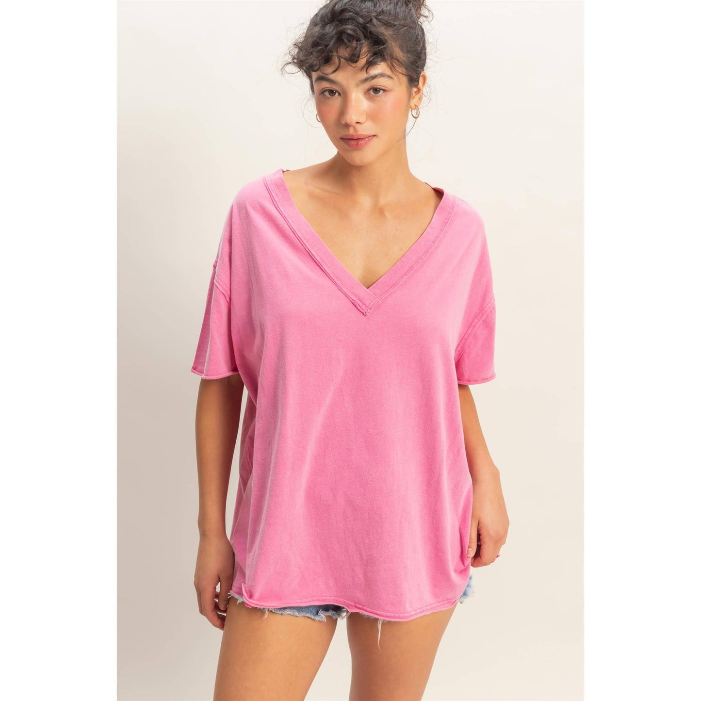 Washed V-Neck