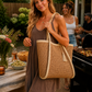 Sunwashed Straw Tote