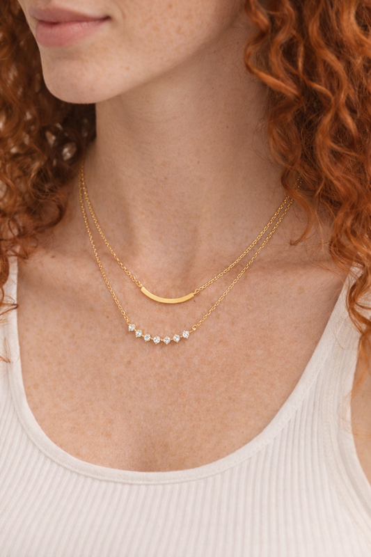 Rhinestone Curved Bar