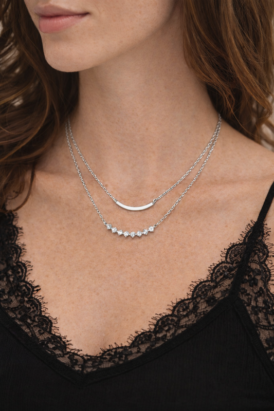 Rhinestone Curved Bar