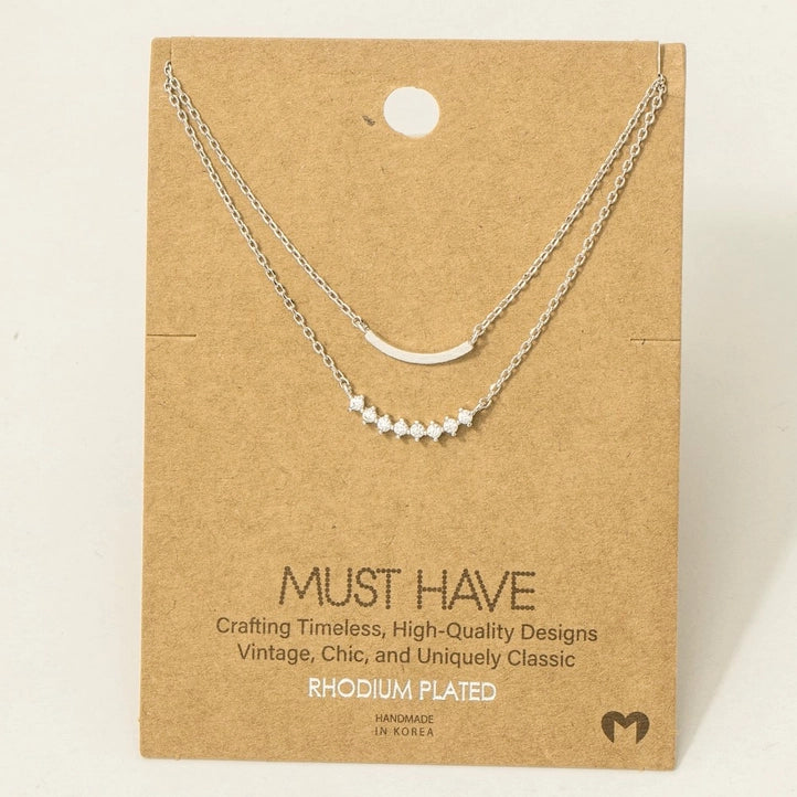 Rhinestone Curved Bar