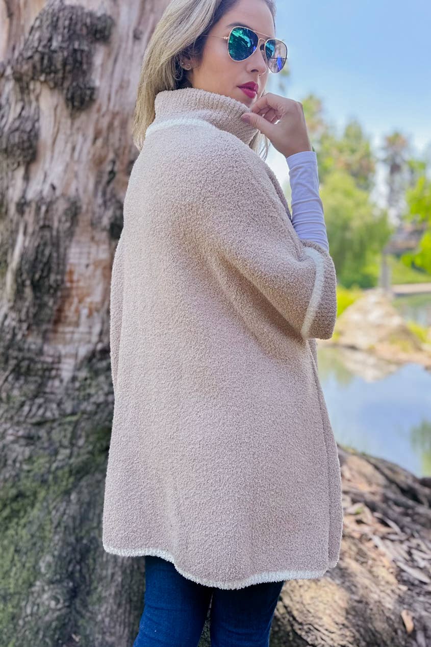 The Fireside Cozy Knit Cardigan - Beige - O/S Fit
